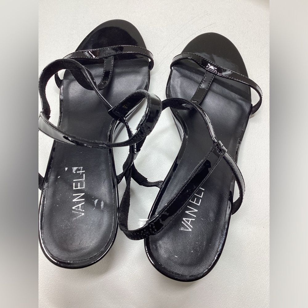 Vaneli Mohan T-strap Wedge Sandals In Black Size 9.5 - Picture 9 of 11